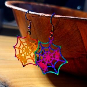 Spider web earrings